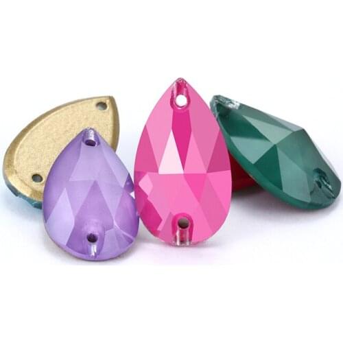 11x18mm Mocha Rhinestones Tear Drop Jewelry Accessories Strass K9 Glass Crystals Flatback Drop Rhinestones Shinny Stones