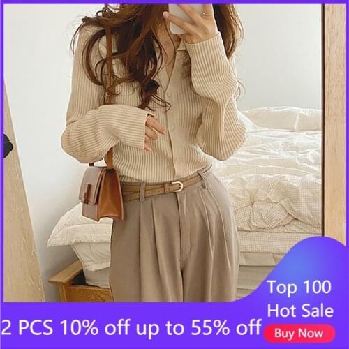 Sweaters for women 2021 spring autumn slim long sleeve cardigan coats 5564