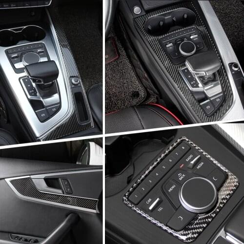 Carbon Fiber For A4 A5 B9 2017-21 Interior Gearshift Air Conditioning button Panel Reading Light Cover Trim Sticker Accessories