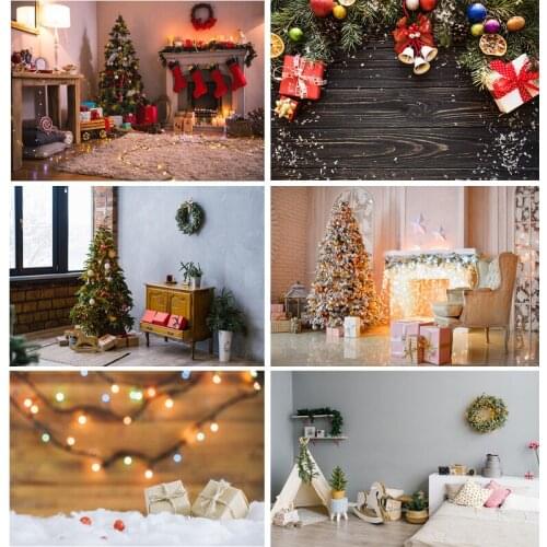 SHENGYONGBAO Vinyl Custom Photography Backdrops Flower and Wood planks Christmas Theme Photo Studio Background 1910232426FF-04