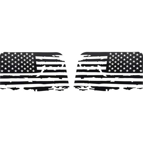 Hardtop Window USA Distressed Flag Decals American Flag Stickers for Jeep Wrangler 2018-2021 JL 4 Door, 1 Pair