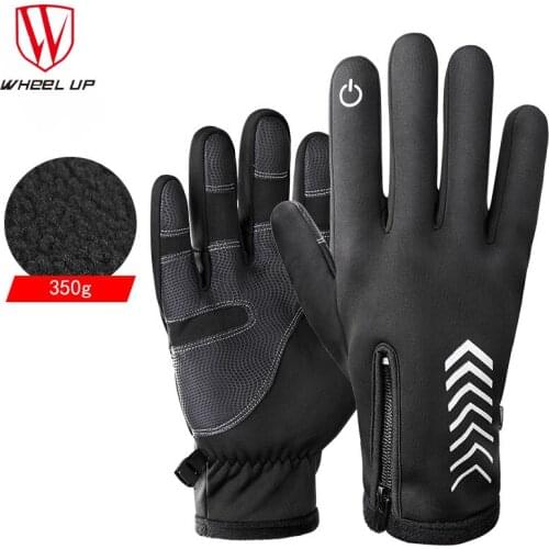 Wheel Up Mens And Womens Winter Cycling Gloves Shock Absorption And Anti-slip Mountain Road Bike Touch Screen Warm Gloves