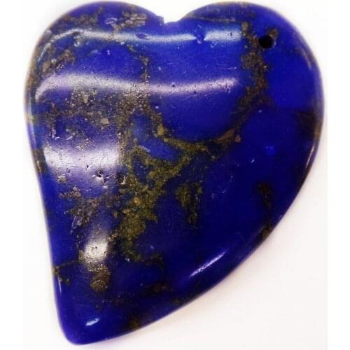 1Pcs 44x35x7mm Wholesale Sapphire Sea Sediment Jasper & Pyrite Heart Pendant Bead DIY Jewelry Accessories S958