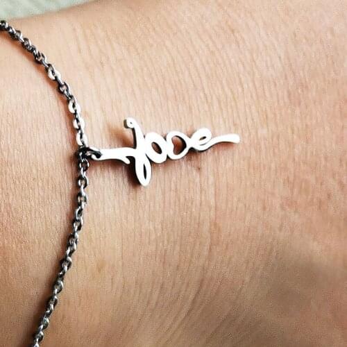 1pc New Design Love Heart Stainless Steel Bracelet Letter Bangles and Bracelets Female Girls Cute Jewelry Gift