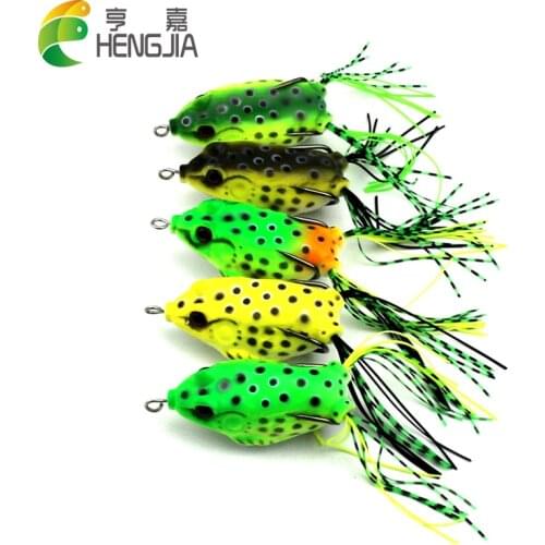 HENGJIA 6cm 12g rubber soft topwater frog fishing lures wobbler crank salmon sneakhead catfish fishing bait pesca fishing tackle