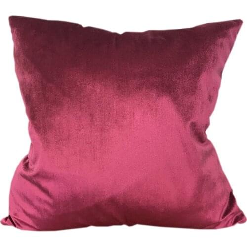 CURCYA Large Big Wine Red Velvet Throw Pillow Covers Fashion Shiny Soft Cushion Case for Bedroom Home Living Room Car