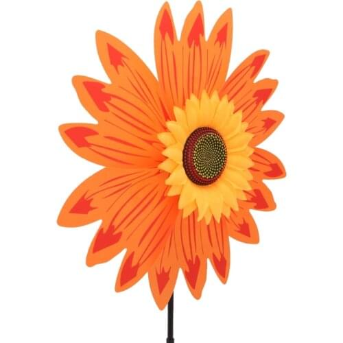 Large Double Layer Sunflower Windmill Wind Spinner Kids Toys Yard Garden Decor GXMB