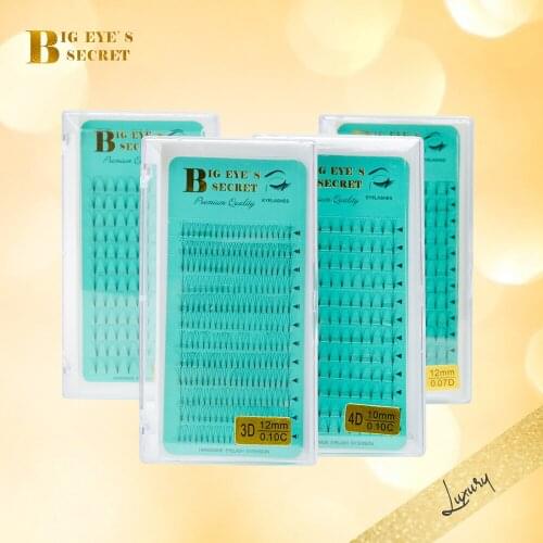 Big eyes secret Russian Premade Volume Fans Short Stem Lashes Extension Makeup Tools Eyelashes Extension