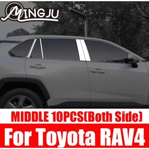 For Toyota Rav 4 Rav4 5 Gen XA50 2019 2020 2021 Decorate Chrome Window Pillar Strip Cover Trim Stainless Steel Accessories