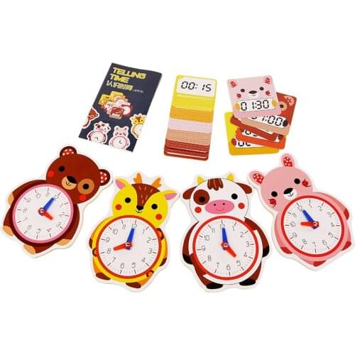 Kids Montessori Wooden Clock Toys Time Learning Teaching Aids Educational Toys For Children Funny Clever Board Games Baby Toy