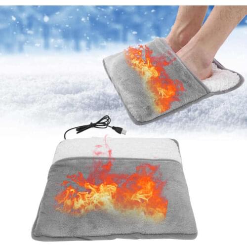 Electric Heating Foot Warmer Pad USB Foot Heating Cushion Washable Slippers Winter Warming Blanket Mat For Home Office
