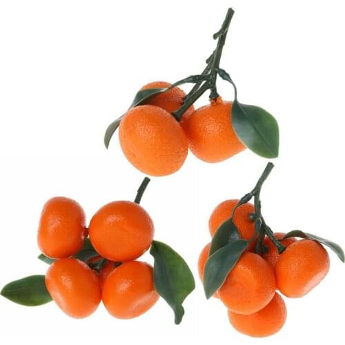 Foam Plastic Artificial Oranges Fruit 3/5/6 Heads Kitchen Restaurant Party Table Display Food Decor Props Fake Tangerine