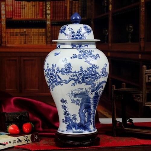 Jingdezhen ceramic temple jar Antique Porcelain ginger jars decorative vases hand painted antique porcelain jar