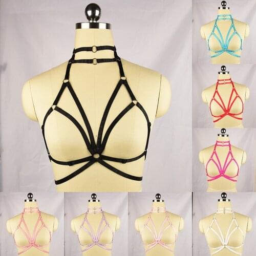 Harness harness bra set underwear lingerie carnival ladies XL elastic waistband socks punk gothic clothes