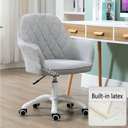 Upgraded Computer Chair Lifting Rotary Sofa Chair for Dormitory Home Fabric Game Chair Office Stool Built-in Latex Cotton