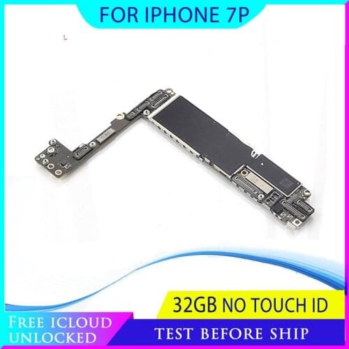 32gb for iphone 7 plus Motherboard without Touch ID,100% Original unlocked for iphone 7 plus Mainboard with Chips