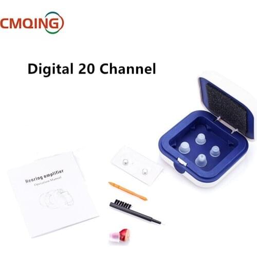 Mini Digital 20 Channel Hearing Aid Invisible Wireless Sound Amplifier Headphone For Elderly Deaf Severe Loss Left&Right Ear Aid