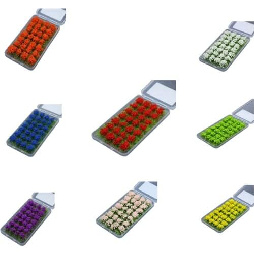 28Pcs Model Scene Terrain Production Simulation Flower Cluster Wild Flower DIY Miniature Garden Decor Model Landscape-ABUX