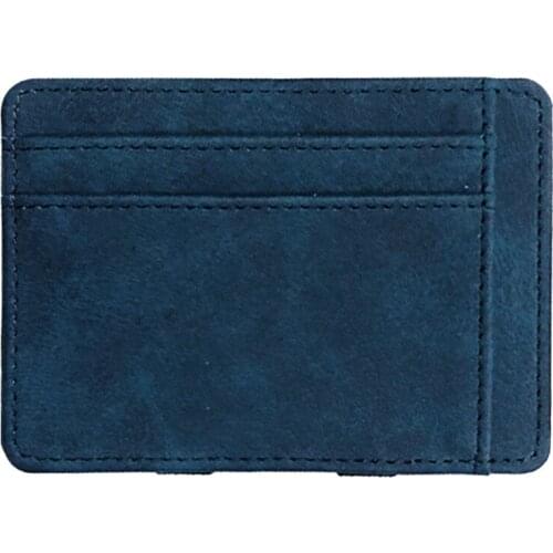 Men Vintage Leather Luxury Frosted Wallet Small Size Band Horizontal Coin Pouch Purse Solid Color Card Holder Short Clutch Male