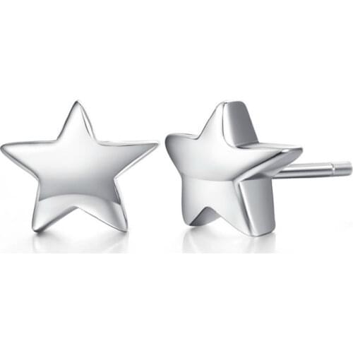 New Five Star Sterling Silver 925 Ear Studs Nose Earring Pin 20pcs/box wholesale free shipping