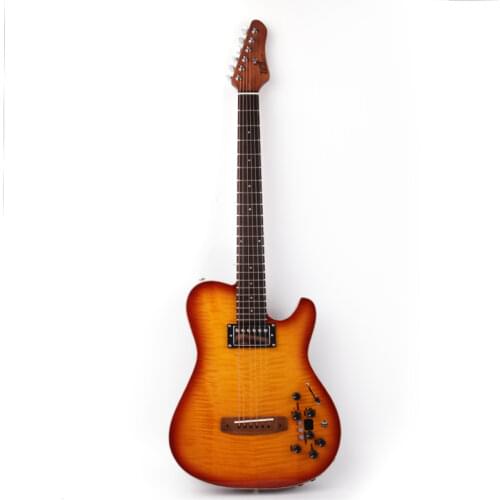 New design silent acoustic electric guitar portable travel built in effect free shipping