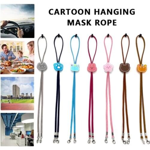 New Adjustable Portable Cartoon Face Mask Lanyard Convenient Holder Rope Anti-lost Portable Mask Hanging Neck Rop Two Hooks
