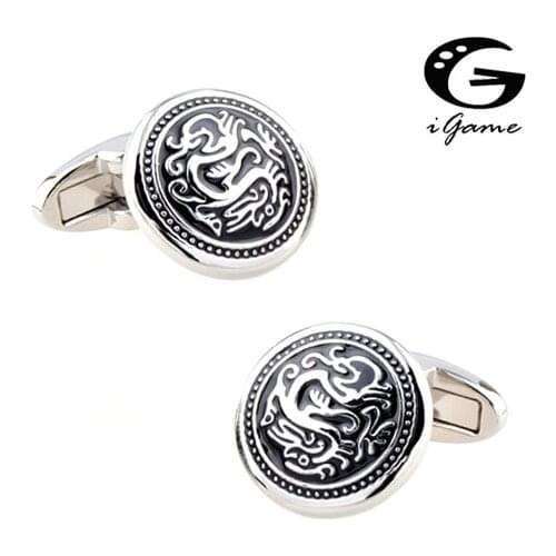 IGame Factory Price Retail Mens Dragon Cufflinks Copper Material Vintage Cuff Links Free Shipping