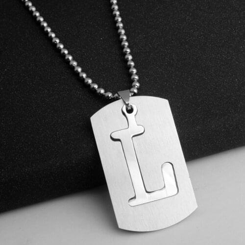 Gift stainless steel English alphabet L sign necklace English initial name symbol detachable letter double layer text jewelry