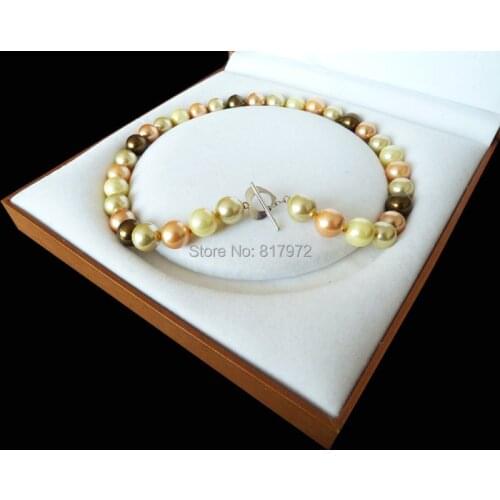 Charm Natural South Sea Shell Pearl Bead Highlight AAA Round Bead 12MM-16mm Necklaces Love Clasp For Woman Gift