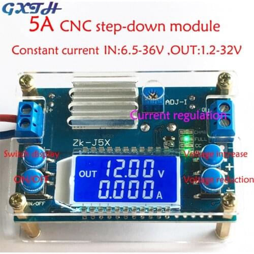 DC DC step-down converter CC CV power supply module 1.2-32V 5A adjustable regulated power supply voltmeter ammeter LCD display