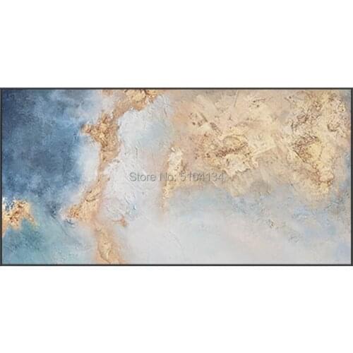 POP Modern Quality High 100% handmade abstract oil painting on canvas cover with gold foil for living room home decor unframed