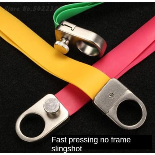 Powerful Ring Slingshot 304 Stainless Steel Ring Slingshot Precision Free Tied Spring Clip Outdoor Competitive Finger Slingshot