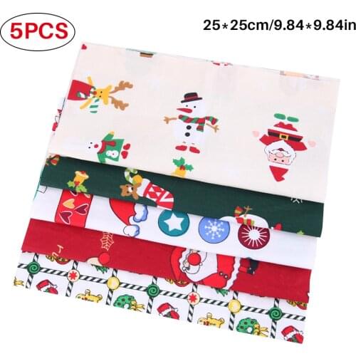 Christmas Santa Claus Printed Cotton Sewing Fabric For Patchwork Needlework DIY Handmade Material Christmas Decorations