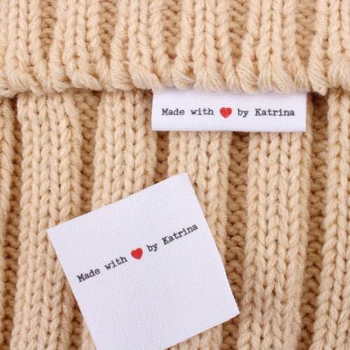 Handmade, knitting label, Fold Cotton Fabric, Sewing Label Tag, 40mm, Sewing Knitting Crochet, Gift (MD2110)