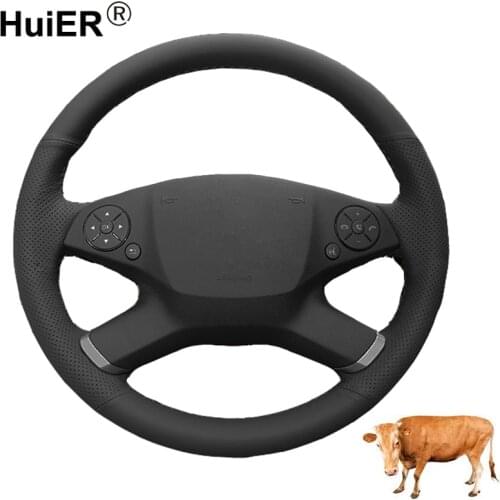 Hand Sewing Car Steering Wheel Cover Top Layer Cow Leather For Mercedes-Benz W212 E-Class E 200 260 300 2009 2010 2011 2012 2013