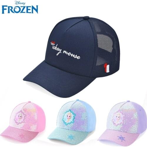 Disney Mickey Peak Cap Frozen Princess Hat Spring Summer Caps For Children Boys Girls Breathable Mesh Sun Gorras Adjustable