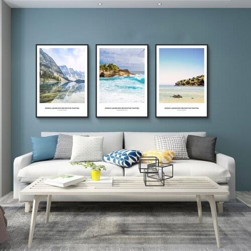 Nordic decortive Canvas Painting Modern Prints Landscape Art Posters Prints sea island Wall Pictures Living Room Unframed Poster