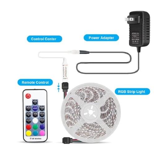 LED light RF Remote Control Waterproof RGB Seven Color Light Strip Decorative Light Color Changing Light Color Box Set