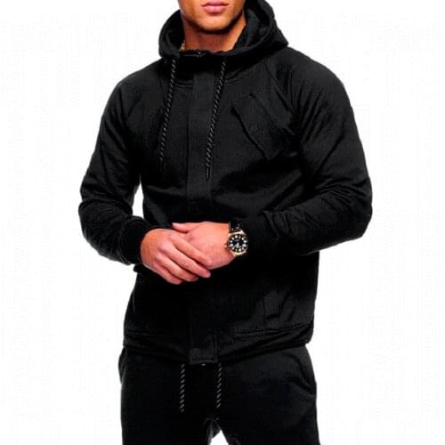 Autumn Winter zipper Hoodies mens sportwear fitness Tracksuit long sleeve fleece Jacket slim fit male Hoody Sweatshirt