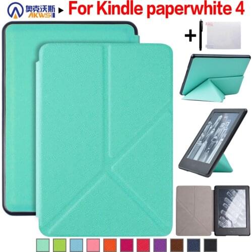 Smart Cover Case for Kindle Paperwhite 4 2018,10th Gen E-reader, Origami Multi folding Stand Angles with Auto Sleep Wake up