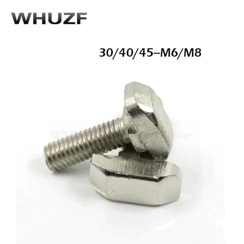 20PCS 30/40-M6 M8*16/20/25/30mm Steel Metric Thread T Shape Square Hammer Head Type Screw Bolt Fastener t screw