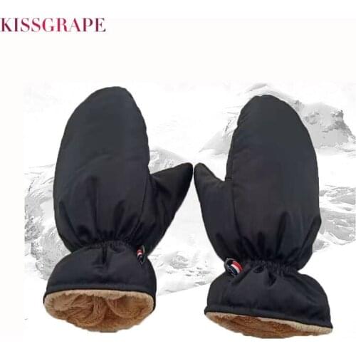 Men Down Feather Gloves Breathable Winter Warm MotorBike Cycling Gloves Adult Male Duck Down Gloves Solid Color 2020 Fashion