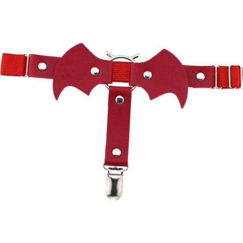 Womens Punk PU Leather Garters Leg Ring Harness Belt Adjustable Suspender