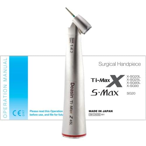 1 pcs x DEASIN 1:4.2 red ring increasing LED 45 degree surgical contra angle dental handpiece