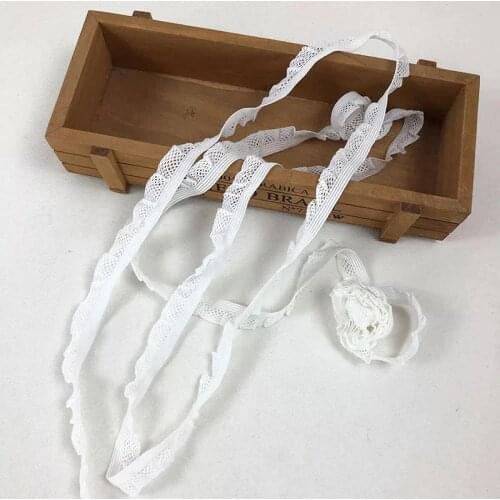 10 meters white elastic lace ribbon lace rubber band Doll clothes lace materials Diy lace trim 1.5cm
