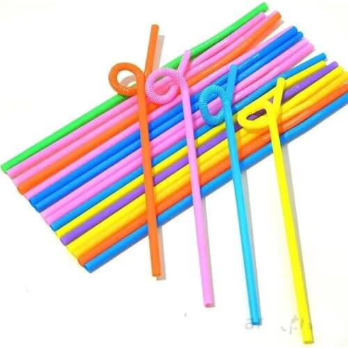 200Pcs Disposable Plastic Drinking Straws Multi-Color Striped Elbow Beverage Plastic Straws Birthday Celebration Party Supplies