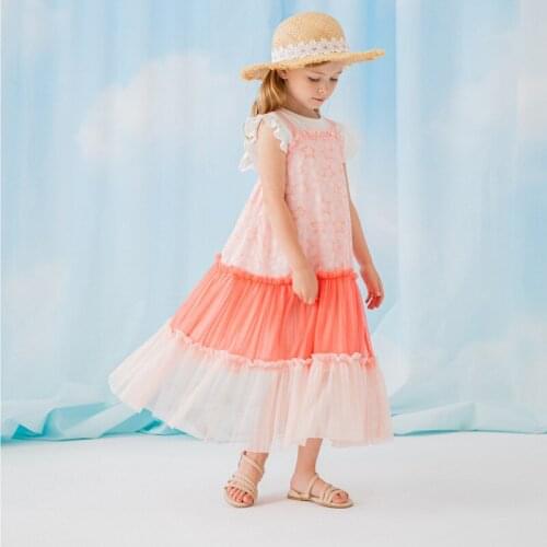 2020 Summer Girls Beach Dress Kids Patchwork Camisole Dress Cute Baby Girls Sleeveless Dress Children Long Style Dresses, #8638