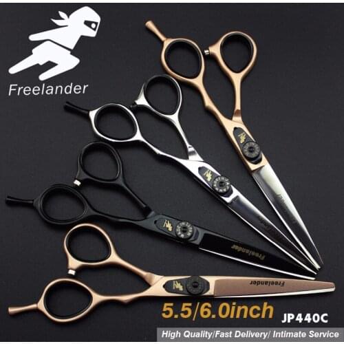 5.5/6 inch Professional hair Barber scissors set straight scissors and curved pieces hair care & styling