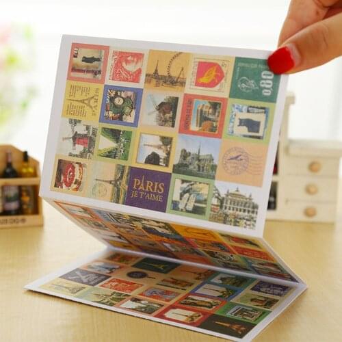 80 Pcs Paris Series Vintage Stamp Sticker Seal Scrapbooking Diary Photo Album Decorations