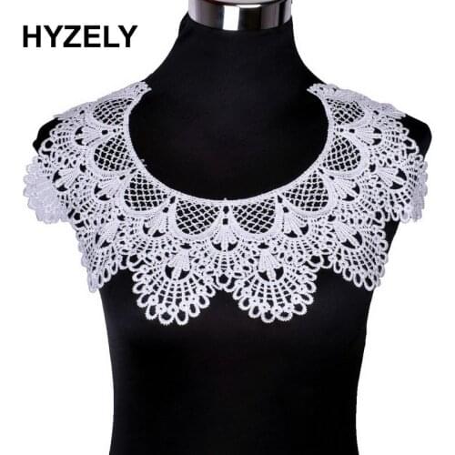 White collar Venise Floral Embroidered Applique Trim Decorated Lace Neckline Collar Sewing Scrapbooking BW137